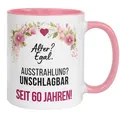 Momentals® Tasse 60. Geburtstag | Blumen & Spruch | Ausstrahlung - Unschlagbar s