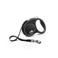 Hundeleine flexi® Black Design M 5m schwarz/silber für Hunde bis 20kg