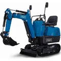 Benzin Mini-Bagger EXC815 Scheppach - 8,5PS | Grabtiefe 1200mm | Grabweite 2330mm | 690mm Spurbreite | Kettenantrieb E-Start Schaufel & Planierschild