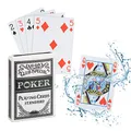 Relaxdays Profi Pokerkarten aus Kunststoff, wasserabweisendes Kartenspiel, strapazierfähig, 54 Karten, Pokerset, weiß
