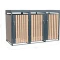 Westmann Mülltonnenbox Planta 3 x 240, Anthrazit/Holzoptik 84 x 200 x 124,5 cm