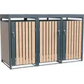 Westmann Metall Mülltonnenbox Planta 3x240 L Mülltonnenbox mit Pflanzdach 84x200x124 cm - Grau