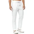 Indicode Leinenhose Herren Veneto Sommerhose Leinen Herrenhose leichte Sommerhose mit Kordelzug weiß M