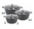 Cheffinger 6-tlg schwarzes Topfset,Kochtopf Set|induktions Töpfe Set DSC01 BLACK