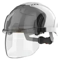Jsp Schutzhelm mit Drehradverschluss EVO VISTAshield mit Visier weiss (53 - 64 cm) (204087)