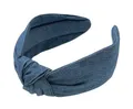 axy Haarreif mit Knoten aus Jeansstoff - Wunderschön Damen Stirnband Haarschmuck Haarreifen HR35J (Blau)