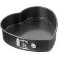 Kaiser Backform Classic, Herz, mit Flachboden, aus Stahl, 26 x 25 x 7 cm, schwarz, antihaftbeschichtet, Springform