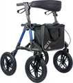Rollator OFFROAD Leichtgewicht mit Tasche und Steighilfe blau TM