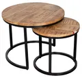 Couchtisch 2er Set Fermo Mango natur Beistelltisch Wohnzimmertisch Tisch