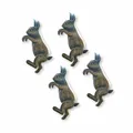 Loberon Hase 4er Set Lorie, kreativ zu dekorieren, von Hand bemalt, überall einhängbar, Ostern, Osterfiguren, Osterdekoration, Polyresin, antikbraun