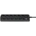 Brennenstuhl Steckdose 6fach Einzeln/2 schaltbar Kabel 2m H05VV-F3G1.5 sw