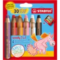Magni STABILO Buntstifte woody 3in1 Einhorn Design 6 Stück mit Spitzer (Assortiert, 6 x) (8806-4-1)