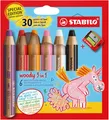 STABILO woody 3 in 1 Anniversary Edition Einhorn - 6 Stück mit Anspitzer