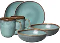 like. by Villeroy & Boch Frühstücks-Geschirrset Lave glacé (6-tlg), 2 Personen, Steingut, Effektglasur, Steingut