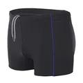 Aquarti Herren Badehose Kurz mit Kontrastpaspel, Farbe: Schwarz/Blau, Größe: L