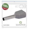 Quadrios 22C434 Zwillings-Aderendhülse 0.75 mm² Teilisoliert Grau 1 Set