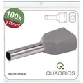 Quadrios - 22c434 Zwillings-aderendhülse 0.75 Mm2 Teilisoliert Grau 1 Set