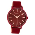 Oozoo Damenuhr Timepieces C10618 rot Lederarmband Quarz Analoguhr UOC10618
