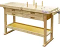 Holzmann Hobelbank WB162L inkl. 4 Bankhaken und Haltestäbe  Hobelbank