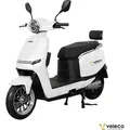 Veleco Sparky - Elektromoped - Lithium-Ionen-Akku - 2000W - 45 km/h - 3 Gänge - Straßenzulassung - 2-Sitzer - E-Scooter (Weiss) - Weiß