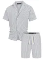 Indicode Herren INLino Shorts & Shirt Set | Sweatshorts & T-Shirt Bundle aus Baumwollmischung Sky Captain, XL