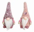 Spetebo Wichtel im 2er Set - Wichtel mit Herz in pink/rosa - Weihnachtsdeko Tischdeko Fensterdeko zum hinstellen