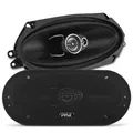 Pyle 3-Wege Universal Auto Lautsprecher - 300W 4"x10" Triaxial, Profi Audio, Tür-/Seitenkompatibel, PL410BK (Paar)