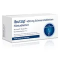 ibutop 400 mg Schmerztabletten, bei Schmerzen und Fieber, mit Ibuprofen, entzündungshemmend, Linderung von Kopfschmerzen, Zahnschmerzen, Regelschmerzen und Fieber, 50 Tabletten