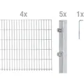 Metallzaun Grund-Set Doppelstabmatte feuerverzinkt 4 x 2 m x 1,6 m