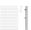 Alberts 654306 Doppelstabmattenzaun als 10 tlg. Zaun-Komplettset | verschiedene Längen und Höhen | feuerverzinkt | Höhe 160 cm | Länge 8 m