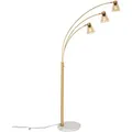 Bogenlampe Bronze Mit Marmor Und Braunglas 3 Lichter - Nina