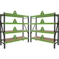 2x Industrieregal Milo 200x190x60 Cm Steckbar, Erweiterbar 4 Ebenen 4 Tonnen Schwerlastregal Regal