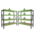 TRUTZHOLM 2X Industrieregal Milo mit 4 Fachböden 4 to Traglast 200x190x60 cm erweiterbar steckbar Lagerregal Werkstattregal Industrieregalsystem Schwerlastregal Steckregal