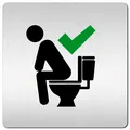 Aluminium Schild "im Sitzen pinkeln" 125 x 125 mm Toilettenschild Türschild WC