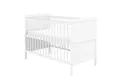 Baby-Delux Babybett Jack, Kinderbett Gitterbett 140x70 weiß mit Beißschienen, Matratze umbaubar