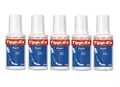 5 x Korrekturfluid Tipp-Ex Rapid Fluid Flasche mit 25ml weiß mit Verstreicher
