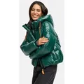 Marikoo Winterjacke Skyraa Leicht glänzendes Obermaterial mit moderner Steppung grün M (38)