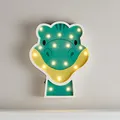 Lights4fun LED Wandleuchte Dino mit Timer batteriebetrieben Innenbereich Kinderzimmerdeko