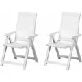 PROGARDEN Tampa SET 2x Klappsessel weiß Kunststoff M73539 - Weiß