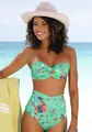 Bügel-Bandeau-Bikini-Top "Jam", mit Wickeloptik, Gr. 36 - Cup C, türkis-bunt Cup C