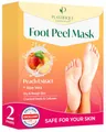 Plantifique Fußmaske - Hornhaut Socken - 2 Paar Pfirsich Fussmaske Hornhautentferner Socken - Hornhaut entfernen fuß - Foot Peel Mask Fußpeeling - Fußpflege Geschenke
