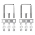 2 x U-Bügel 60 mm Klemmschelle – Klemmhalter Stützrad Anhänger Halter eckig