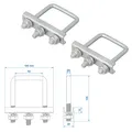 2x U-Bügel für Klemmschelle 60 mm eckig Anhänger Stützrad Klemmhalter Stütze