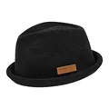 CHILLOUTS Tocoa Hat - Pork Pie Hut Herren/Damen, 100% Polyester, Unisex Sommer Trendhut, Crushable, Adjustable, schwarz, S-M