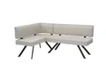 byLIVING Eckbank Toronto, Bezug in Taupe, Gestell in schwarz, L-Form Langer Schenkel rechts, Taschenfederkern, Küchenbank, Speisezimmerbank, Maße: B 182, H 85, T 128 cm