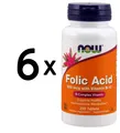 6 x NOW Foods Folic Acid, 800mcg with Vitamin B12 - 250 tabs (104,15 EUR/kg)
