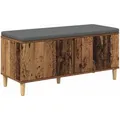vidaXL Flurbank mit Kissen mit Speicher Altholz 100 x 38 x 46 cm 891542