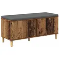 vidaXL Flurbank mit Kissen mit Speicher Altholz 100 x 38 x 46 cm
