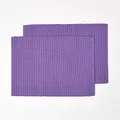 Homescapes Platzsets Tischsets 2 Stk lila unifarben 30 x 45 cm aus 100% reiner Baumwolle, Platzdecken im 2er Set pflegeleicht und waschbar