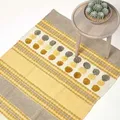 Homescapes - Handgetufteter Grau-gelber Chenille-teppich Mit Streifen- Und Kreise- Muster, 90 X 150 Cm
